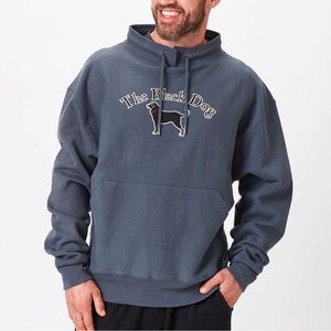 The Black Dog Appliqué Fisherman Sweatshirt Legacy Collection Blue Gray Size M